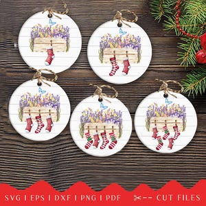 Family Christmas Ornament PNG, Christmas Stocking Ornament Sublimation, Personalized Christmas Socks Design, Christmas Ornament PNG Bundle