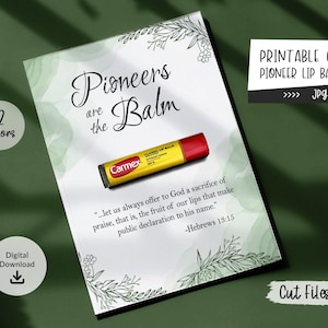 Pioneer Lip Balm Printable Card PNG,  Greeting Card PNG, Lip Balm Label Template,  Lip Balm Wrap Packaging, Digital Downloads