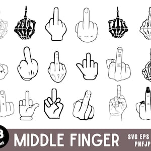 Middle Finger Skeleton SVG Bundle: Cricut Cut File (Digital Download