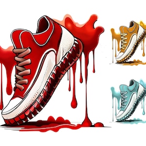Dripping Sneakers Png Sublimation design, Dripping Png, Sports Shoes, perfect for shirts or stickers, Dripping Sneakers Clipart
