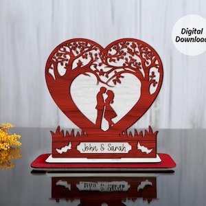 Heart Stand SVG, Valentine&#39;s Hearts gift, Valentine&#39;s Day SVG, glow forge SVG, Laser cut files