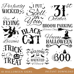 Halloween Sign SVG Bundle: Farmhouse Decor (Digital Download)