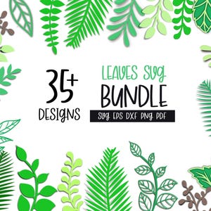 Leaves SVG Bundle: Rolled Flower & Paper Leaf Cut Files (Digital Download)