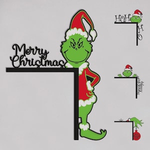 Christmas Door Corner SVG, Christmas SVG, Christmas Laser cut Files,  Santa Hat Svg, Glowforge SVG, Digital Downloads Only
