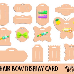Bow Card Template SVG, Hair clip display card svg, Hair How Holder, Bow Display Card, bow holder template, Display card cricut file