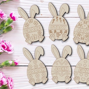 Easter Bunny Egg SVG: Personalized Paint Kit, Laser Cut File (Digital Download)