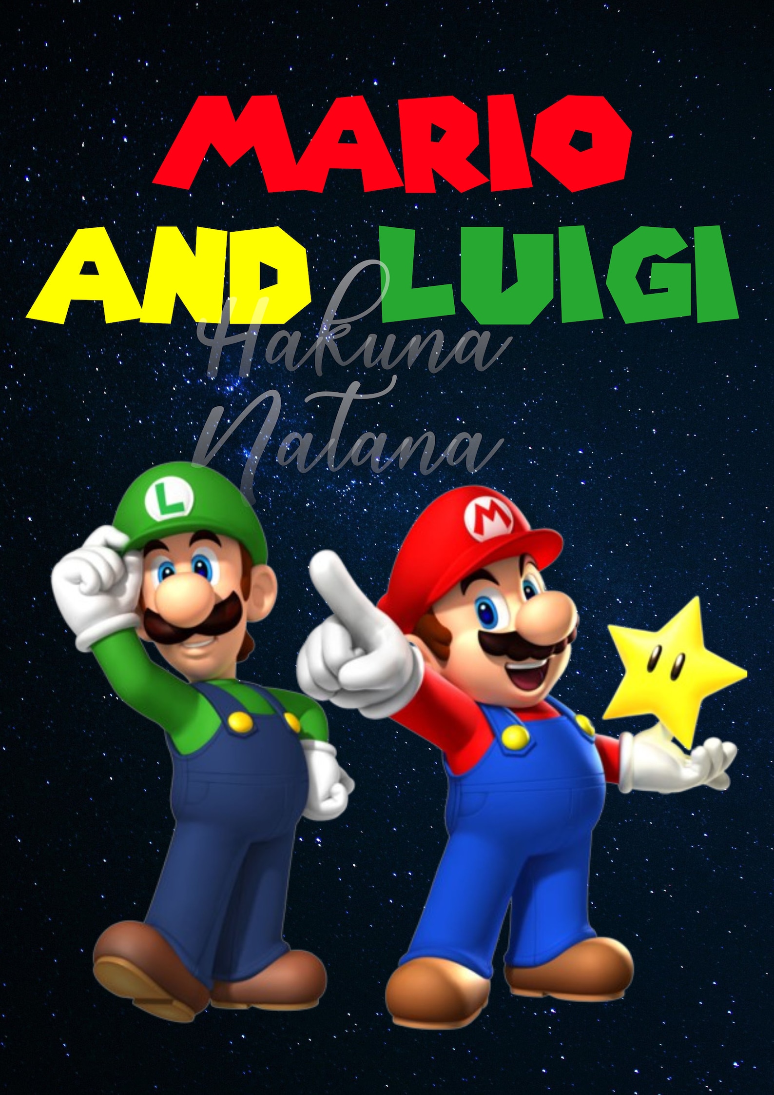 Mario and Luigi Print Wall Art Mario and Luigi A4 Print Etsy