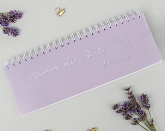 Tischquerkalender "Lavendel", undatiert für 54 Wochen, die Woche auf einen Blick, Tischplaner, Tischkalender, Wochenplaner [202004]
