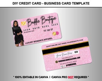 Credit Card Business Card Template, Business Card Design (Digital Download)