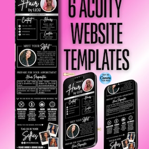 Acuity Scheduling Website Template, Booking Site Template, Acuity Scheduling Template, Hair Lash Nails Braids Booking Policy