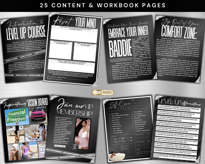 PLR Level Up ebook digital download template for entrepreneurs and digital marketers. Private Label Rights ebook cover and content pages, teaching how to edit, brand, and profit from PLR content. Perfect for online business owners, bloggers, influencers and content creators looking for passive income ideas.