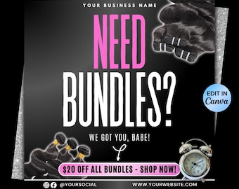 Haar-Bundles-Flyer-Vorlage, Haarverkauf-Flyer, Perücke-Flyer, Perücken-Verkäufer-Flyer, Haarverlängerungen, Haar-Flyer, Haarverkäufer-Flyer, Haar auf der Hand
