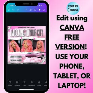 Traveling Makeup Artist Flyer, Traveling Hairstylist, Traveling Lash Tech Flyer, Im Coming to Your City Promo Flyer (Digital Download) image 5