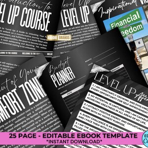 PLR Level Up ebook digital download template for entrepreneurs and digital marketers. Private Label Rights ebook cover and content pages, teaching how to edit, brand, and profit from PLR content. Perfect for online business owners, bloggers, influencers and content creators looking for passive income ideas.