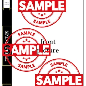 May include: Three red and white circular stamps with the word "SAMPLE" in white letters. The stamps are on a white background with a black border.