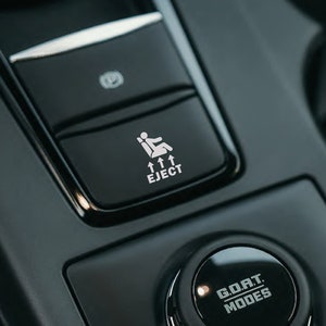 Funny Eject Button Car Decal: 3M Vinyl Sticker