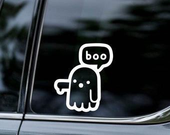 GHOST says BOO, FUNNY,  Decal Sticker, Vinyl Sticker,   Car Window,  Car Bumper,  MacBook,  Water Bottle