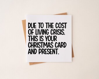 MERRY CHRISTMAS, cost of living, rude, xmas, funny card,  funny, eco friendly, rude, gift