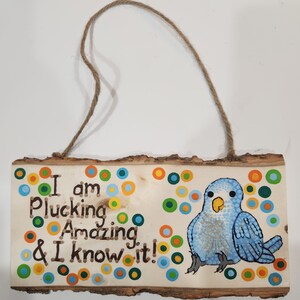 I Am Plucking Amazing and I Know It Bird Wood Wall Hanging