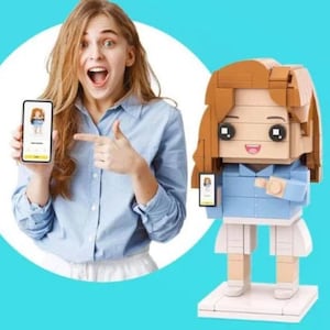 Birthday Gifts Full Body Customizable 1 Person Custom Brick Figures Small Particle Block Toy Brick Me Figures Funny Girl