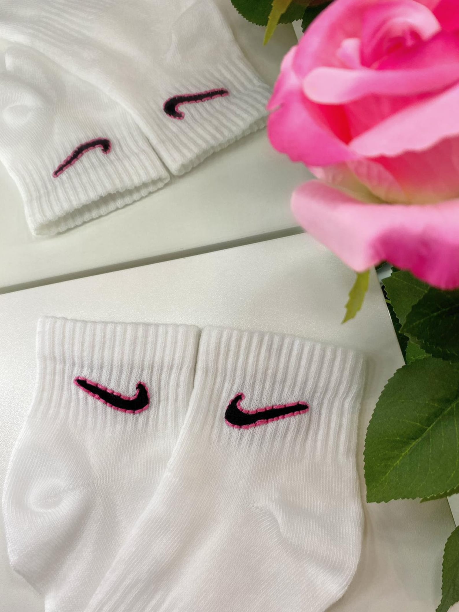 Hand Embroidered Highlighted Tick Nike Socks Customisable | Etsy
