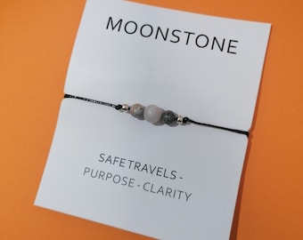 Moonstone travel lucky charm, Moonstone lucky charm for save traveling