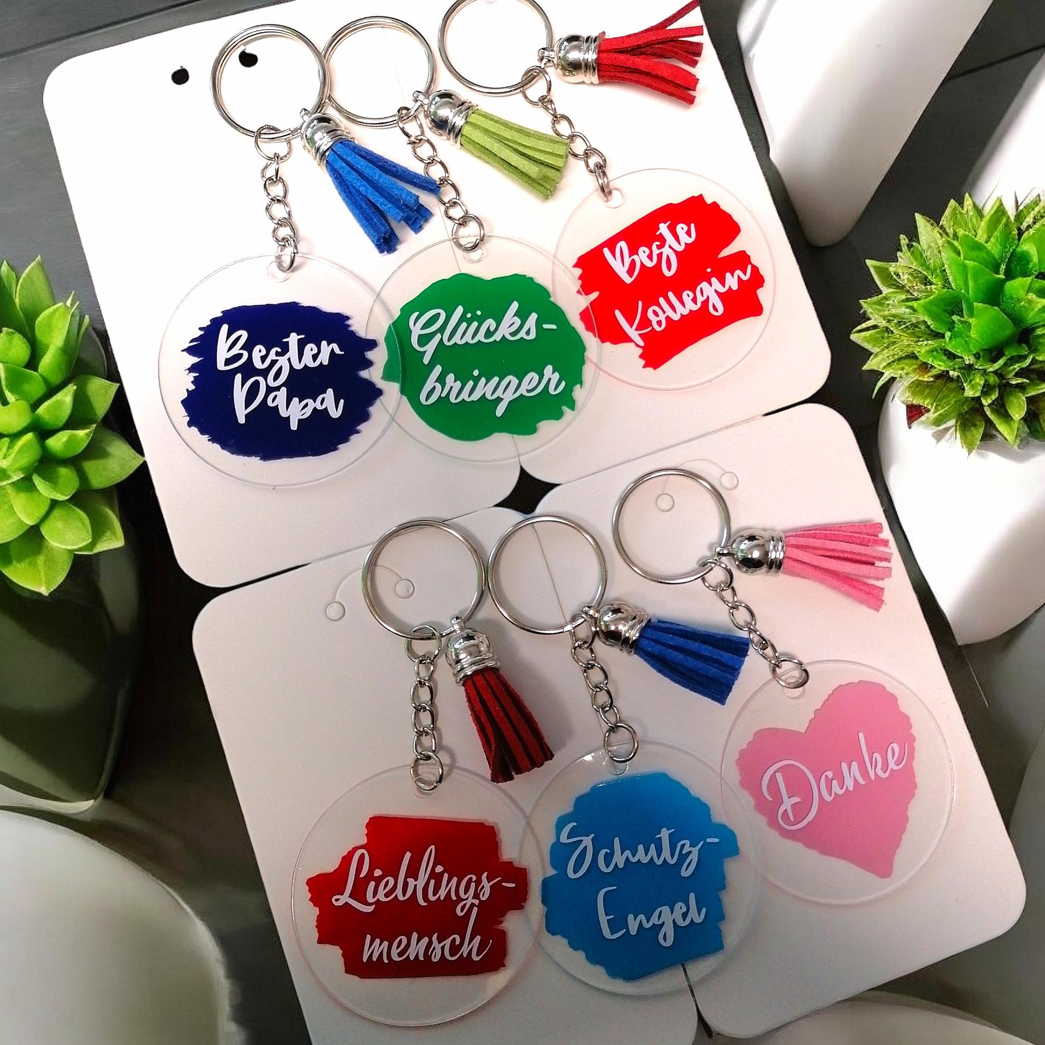Portachiavi Personalizzato In Acciaio Inox - Regalo Originale Per Colleghi Di Lavoro, Con Frase "Buona Fortuna"