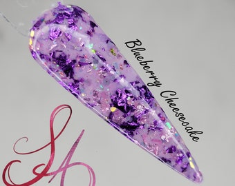 Blueberry Cheesecake Dip Powder Purple Glitter Foil Pastel