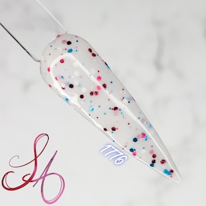 1776 Dip Powder Red White Blue Glitter
