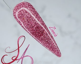 Zinnia Dip Powder Mauve Pink Purple Glitter