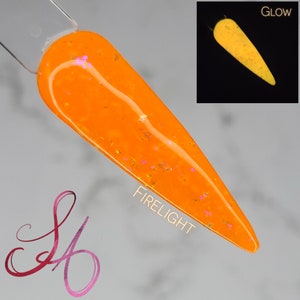 Firelight Neon Orange Glow in the Dark Flakie Dip Powder