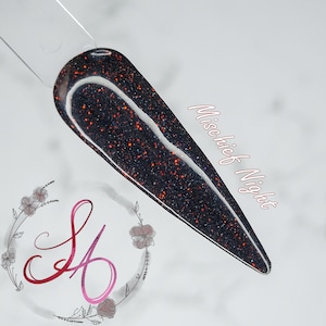 Mischief Night Dip Powder Red Black Glitter