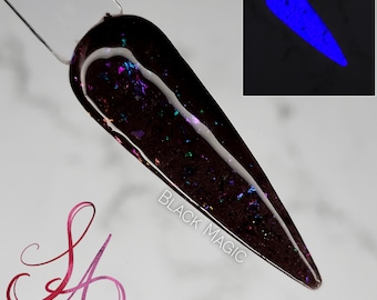 Black Magic Glow in the Dark Flakie Dip Powder