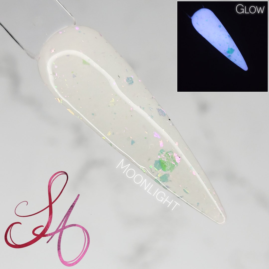 Moonlight Lab Dip Moonlight White Glow in the Dark Flakie Dip Powder - Etsy