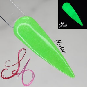 Hunter Dip Powder Green Neon Pastel Shimmer Glow