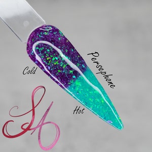 Persephone Dip Powder Purple Teal Thermal