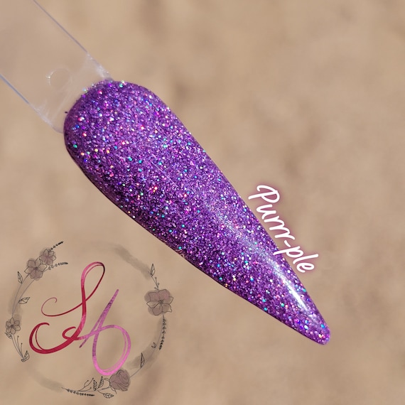 Purrr-ple Holographic Purple Glitter Dip Powder