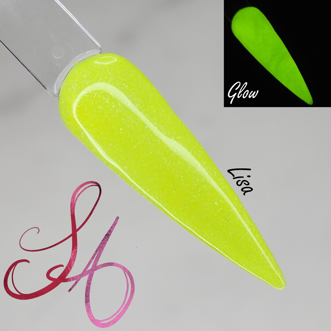 Lisa Dip Powder Yellow Pastel Neon Shimmer Glow Etsy