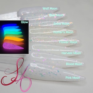 Full Moon Collection Dip Powder Biały świecący w ciemności