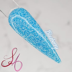 Blueberry Dip Powder Matte Neon Blue