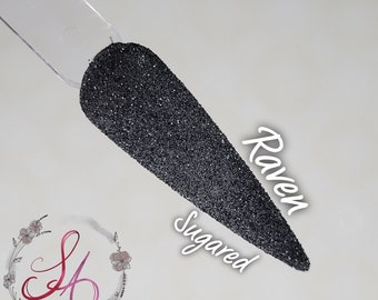 Raven Black Glitter Dip Powder