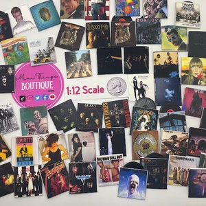 1:12 Scale Classic Rock 1 of 2 Mini Record Albums with Pretend Record Inside (Each Sold Separately)
