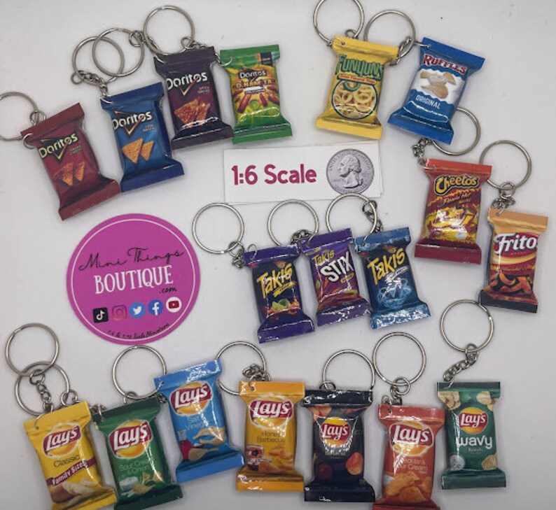 Fun Variety Mini Things Chip Keychains each Sold Separately Etsy Fun Variety Mini Things Chip Keychains each Sold Separately Etsy