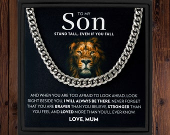 Gift for Son from Mum Necklace Gift Christmas Gift For Son From Mum Birthday Gift For Son Cuban Chain Gift from Mum Gift for Him Son Gift