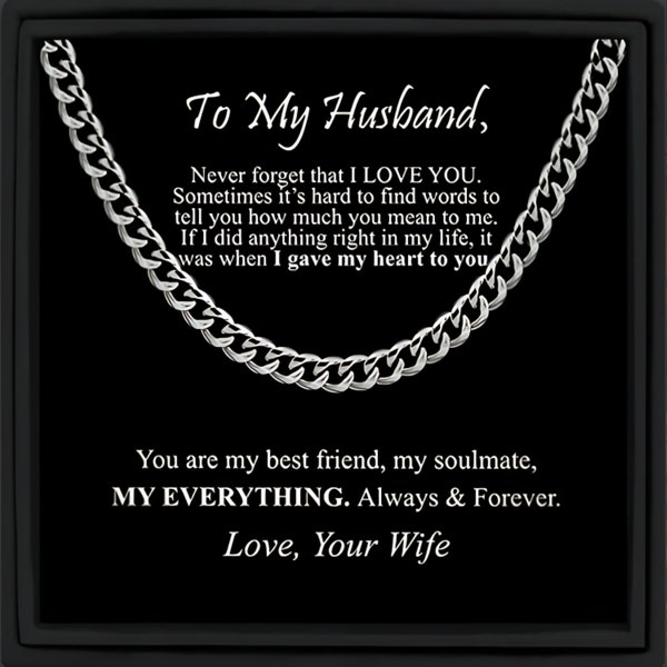 Gift for My Husband Necklace Gift Christmas Gift For Husband From Wife Birthday Gift For Husband Cuban Chain Gift