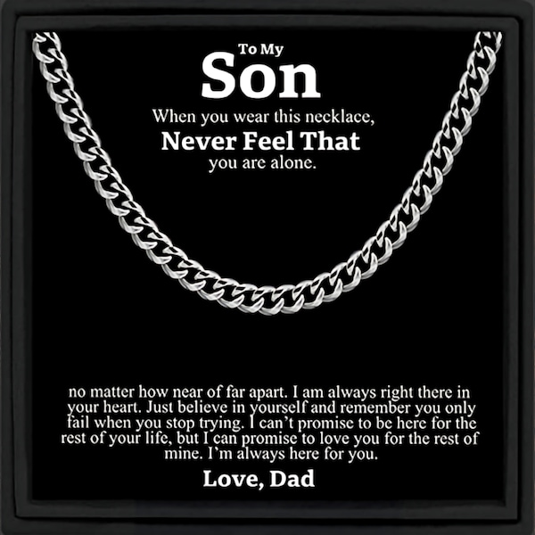 Gift for Son from Dad Necklace Gift Christmas Gift For Son From Dad Birthday Gift For Son Cuban Chain Gift