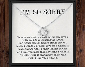 I’m Sorry Gift for Her Necklace Apology For Her Gift for Wife  925 Silver Necklace Wife Gift Jewellery Gift Wife Birthday Christmas Gift