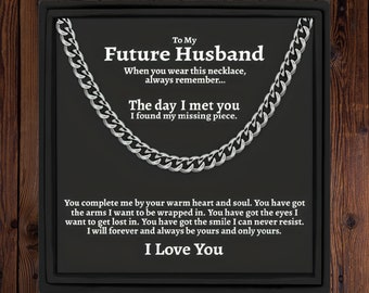 Necklace For Future Husband Gift for Him Necklace for Him Necklace for Boyfriend Cuban Chain Necklace Gift For Future Husband Wedding Gift