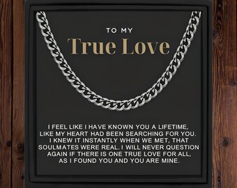 Gift For My True Love Gift for Man Necklace Gift for Him Necklace for Man Cuban Chain Necklace Gift For Husband Christmas Gift