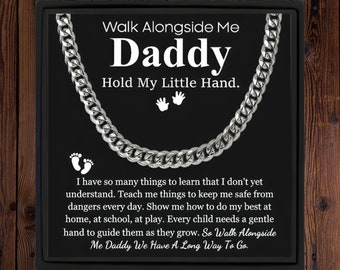 Gift for New Dad To My Daddy Necklace For New Dad Gift for Expecting Dad Pregnancy Reveal Gift Cuban Chain Necklace Pregnancy Announcement